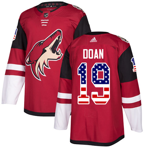 Adidas Coyotes #19 Shane Doan Maroon Home Authentic USA Flag Stitched NHL Jersey